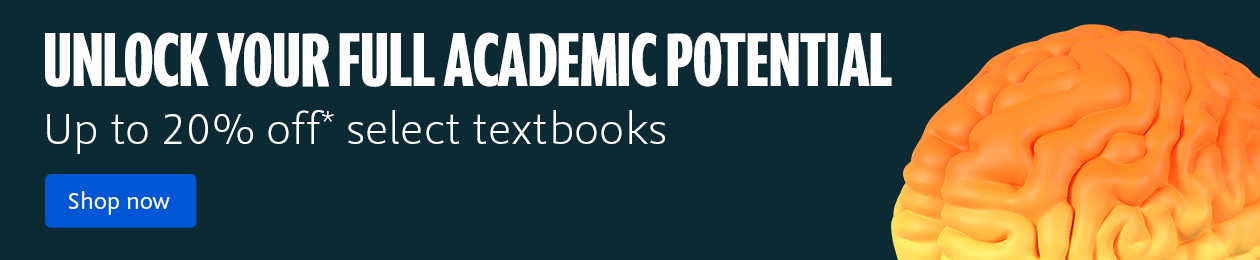 Unlock your full academic potential. Save up to twenty percent off select textbooks and exclusive offers to Complete Anatomy and Osmosis from Elsevier.